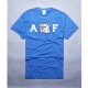 A&F Abercrombie & Fitch 鬥牛犬貼布仿舊磨破圓領短袖T恤-藍 product thumbnail 1