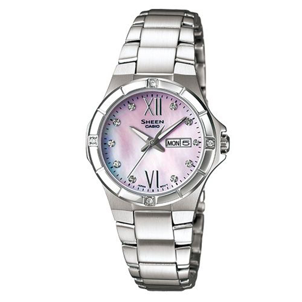SHEEN 羅馬很浪漫施華洛世奇水晶腕錶(SHE-4022D-4A)-粉/29.3mm