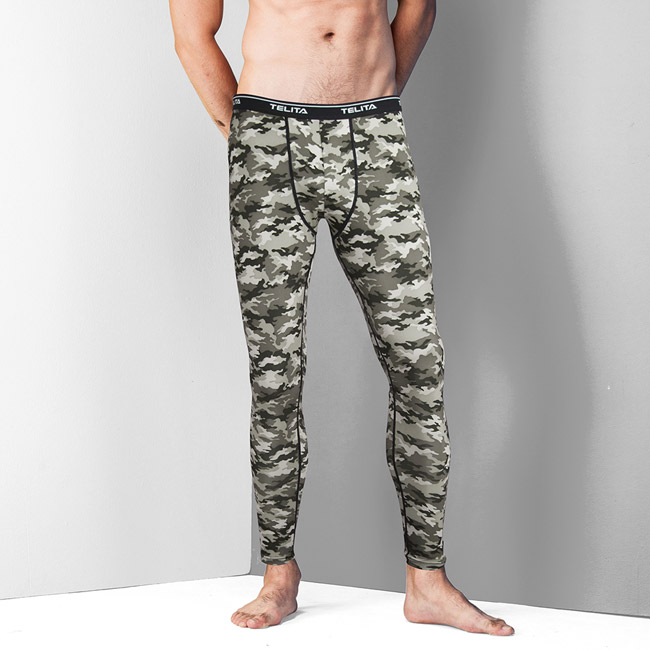 (超值2件組)抗UV吸溼排汗運動長褲綠迷彩 【TELITA】