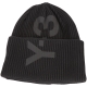 Y-3 LOGO BEANIE 品牌標誌羅紋針織帽(黑色) product thumbnail 1