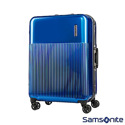 Samsonite 新秀麗 27吋Rexton直線條鋁框PC硬殼行李箱(藍)