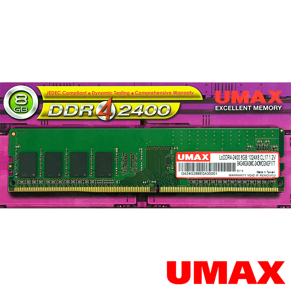 UMAX DDR4 2400 8GB 1024x8 桌上型記憶體| 桌上型DDR4 2400以下| Yahoo