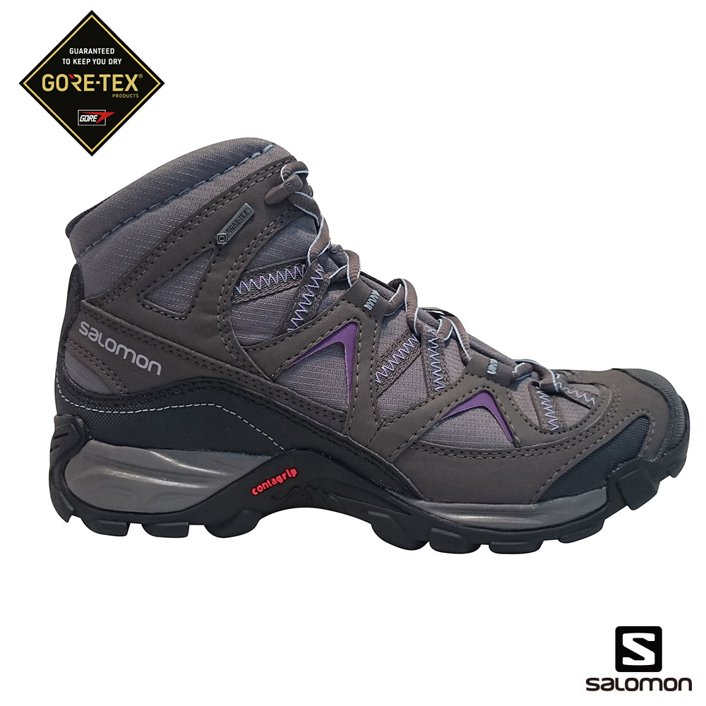 Salomon 登山鞋 中筒 GORETEX 防水 女 MEZARI 藍