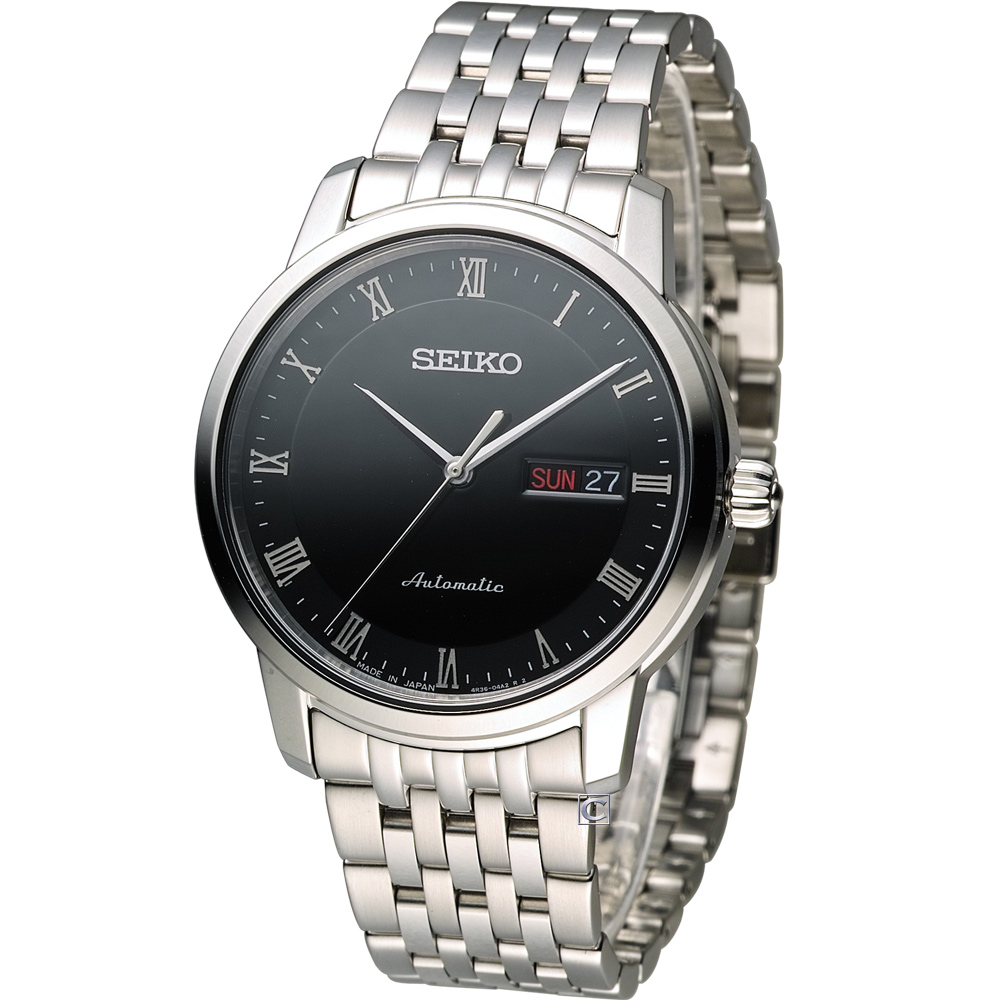 SEIKO Presage 尊爵羅馬經典機械腕錶(SRP693J1)-黑/40mm