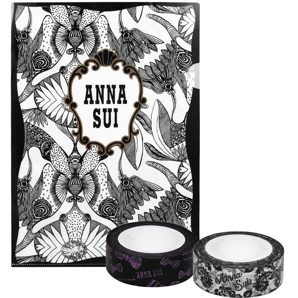 ANNA SUI 安娜蘇 魔法星願文件夾+蝶戀薔薇紙膠帶+紫結蝶漾紙膠帶