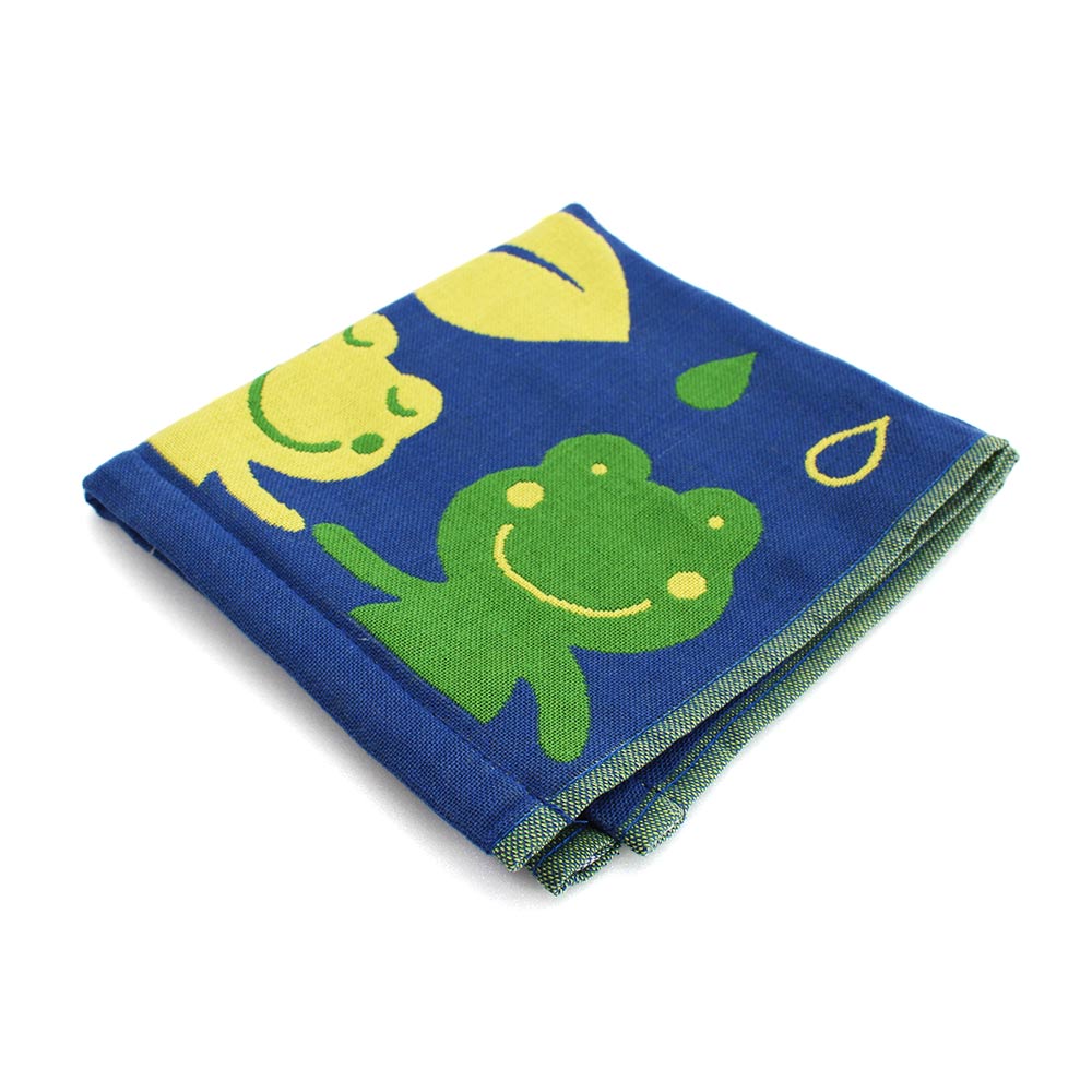 Lovel 日雜塗鴉青蛙雨點紗布方巾(共3色)