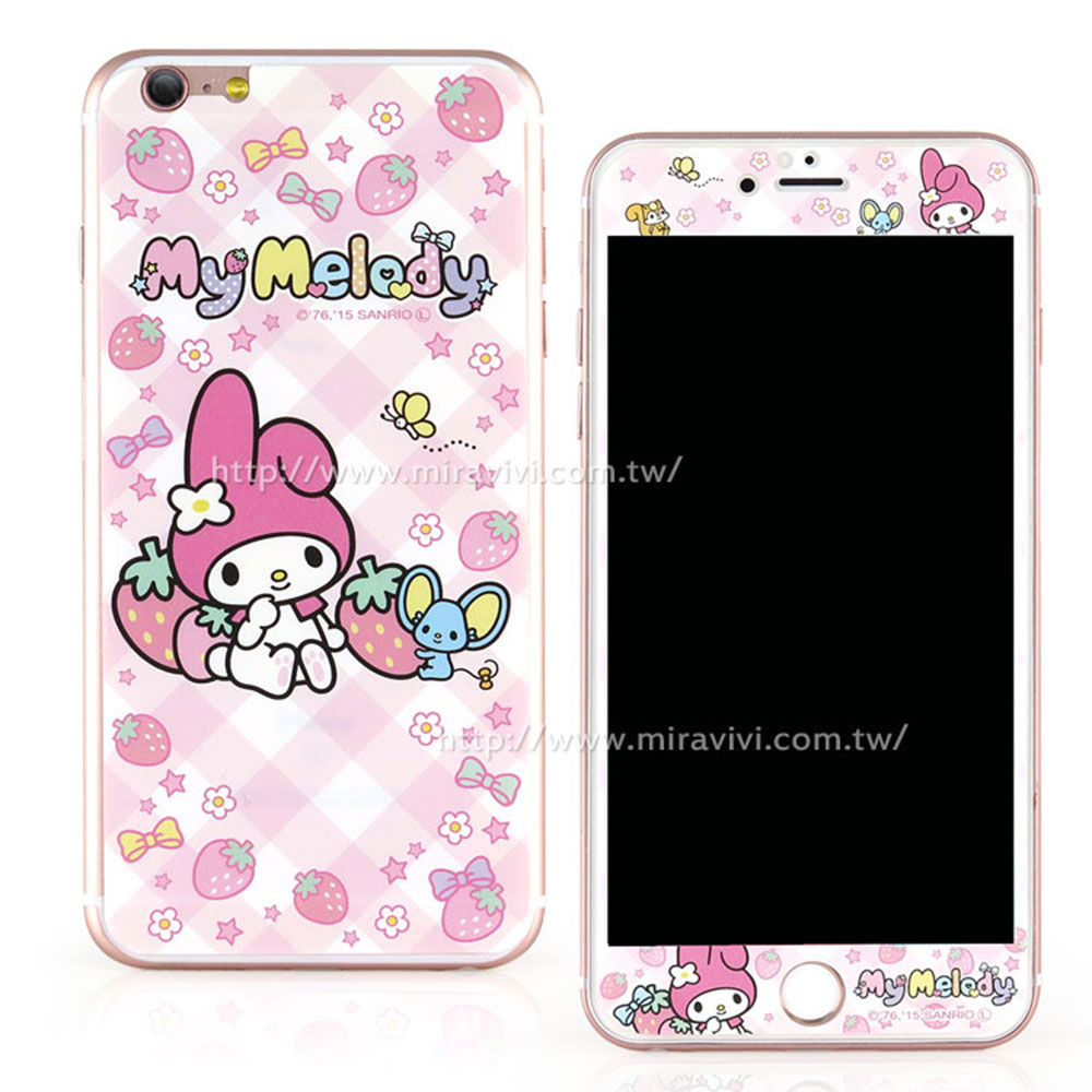 Sanrio iPhone6/iPhone6s雙面強化玻璃保貼-美樂蒂