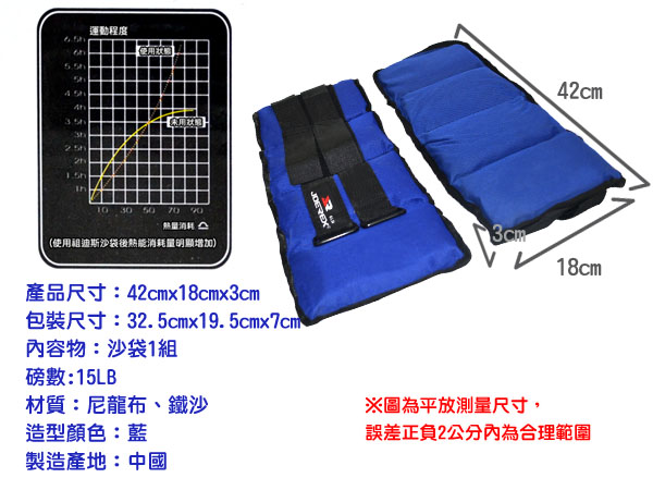 日本品牌【JOEREX】15磅綁腿沙袋/沙包組-JW15