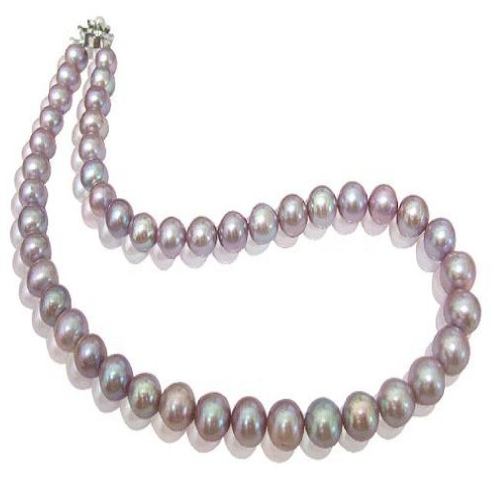 【小樂珠寶】超珍貴稀有-紫羅藍色頂級天然珍珠項鍊