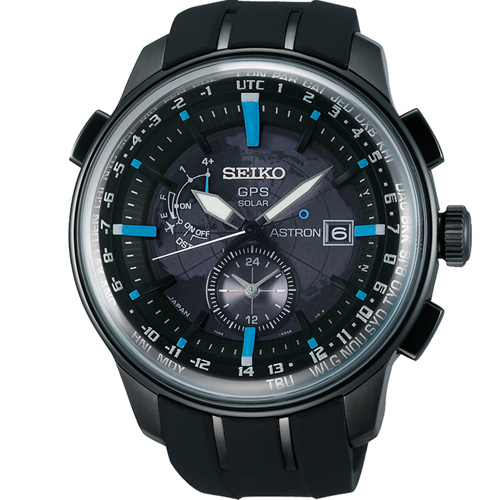 SEIKO ASTRON GPS太陽能衛星電波腕錶(SAS033J1)-黑x藍/48mm | Astron