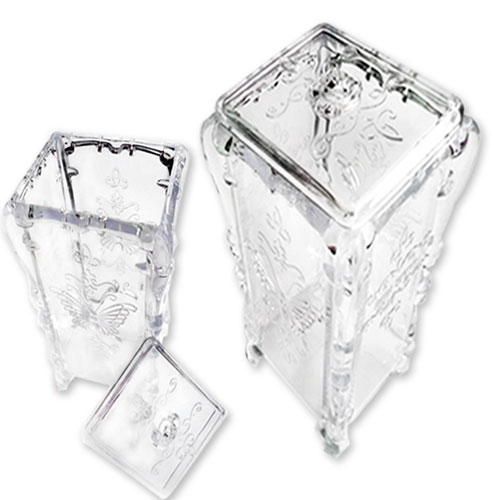 水晶蝴蝶抽取式化妝棉盒透明收納盒