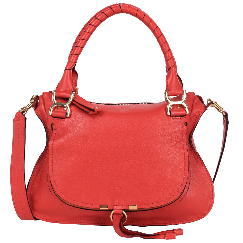 CHLOE 小牛皮兩用Marcie Bag(中/PAPRIKA RED)