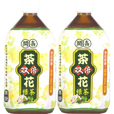 《開喜》雙倍茶花綠茶-無糖 (1000ml/2入)