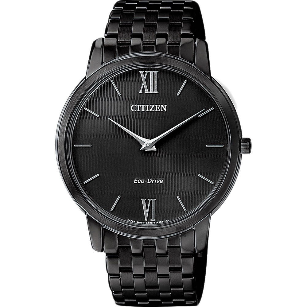 CITIZEN星辰 Eco-Drive 光動能紳士薄型手錶-黑/39mm AR1135-87E