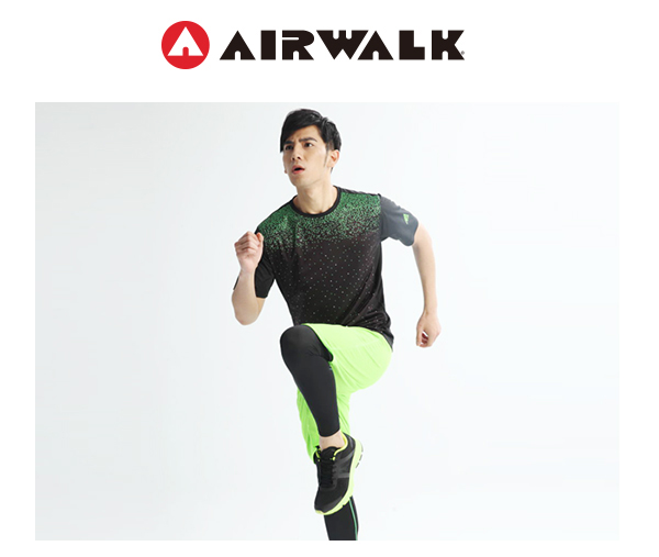 美國 AIRWALK透氣輕量編織慢跑鞋運動鞋-男款(黑色)