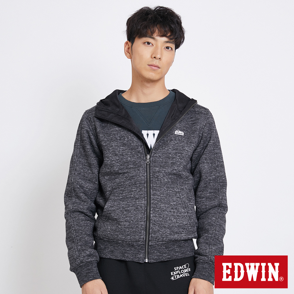 EDWIN 冒險旅行雙面穿防風外套-男-黑灰