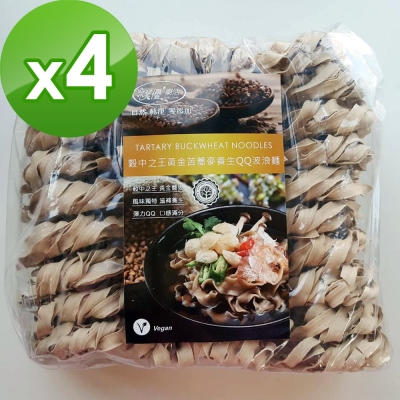 樸優樂活 穀中之王黃金苦蕎麥養生QQ波浪麵(1500g 量販包)*4