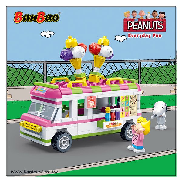 BanBao邦寶積木 史努比系列 Peanuts Snoopy 冰淇淋車 7507