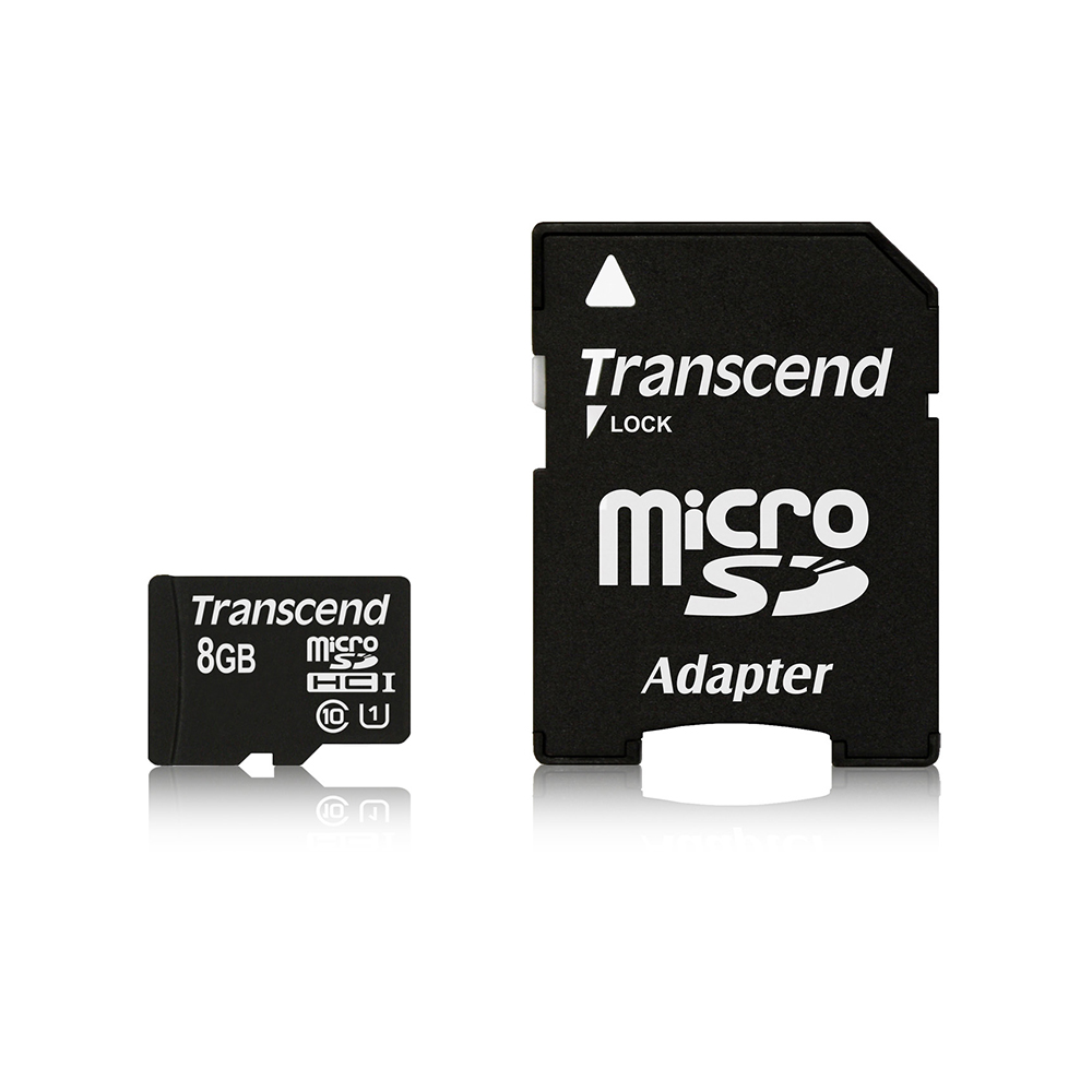 創見 8GB Class10 microSDHC UHS-I 記憶卡 (附轉卡)