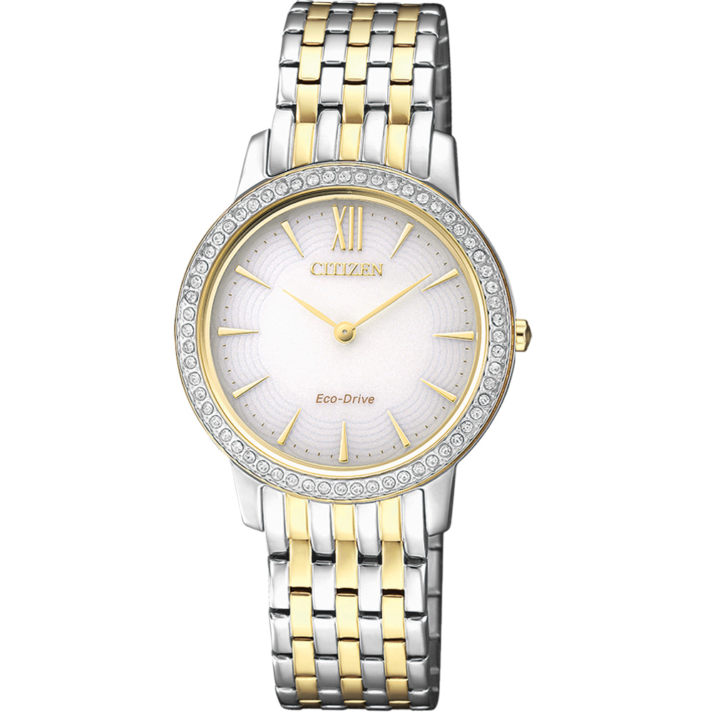 CITIZEN  L系列 典雅奢華晶鑽腕錶(EX1484-81A)-雙色版/29mm