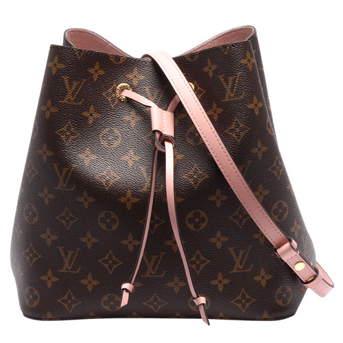 LV M44022 Neonoe系列Monogram帆布印花牛皮鑲飾束口斜背/肩背水桶包