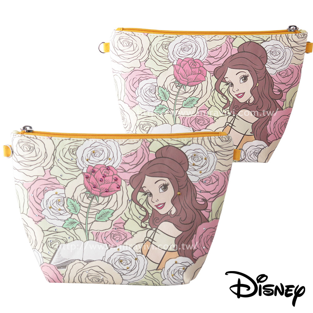 Disney迪士尼華麗公主施華洛世奇水鑽多功能化妝包/萬用包_貝兒