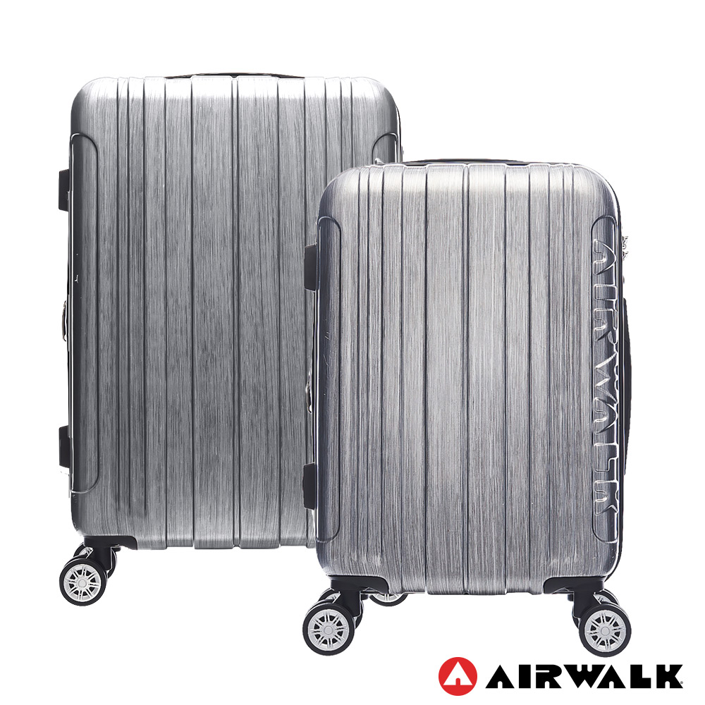 AIRWALK棉花糖系列ABS+PC拉絲硬殼行李箱20+24吋二件組-深灰