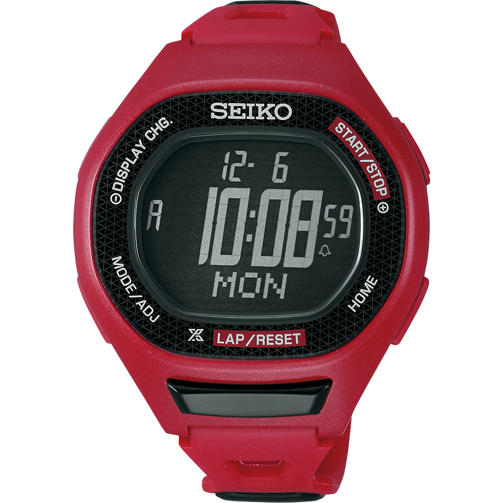 SEIKO PROSPEX Runner 運動玩家電子腕錶(SBEG003J)-紅/47mm