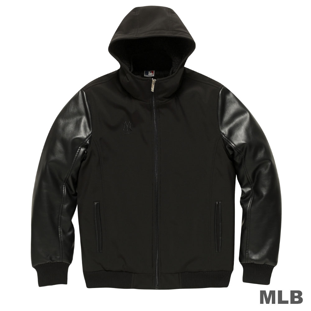 MLB-紐約洋基隊休閒合身連帽外套-黑(男)
