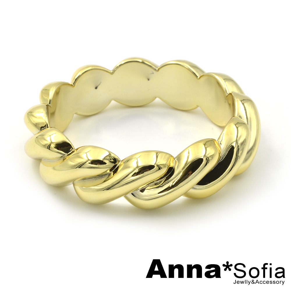 AnnaSofia 圓弧螺旋 光感手環(金系)