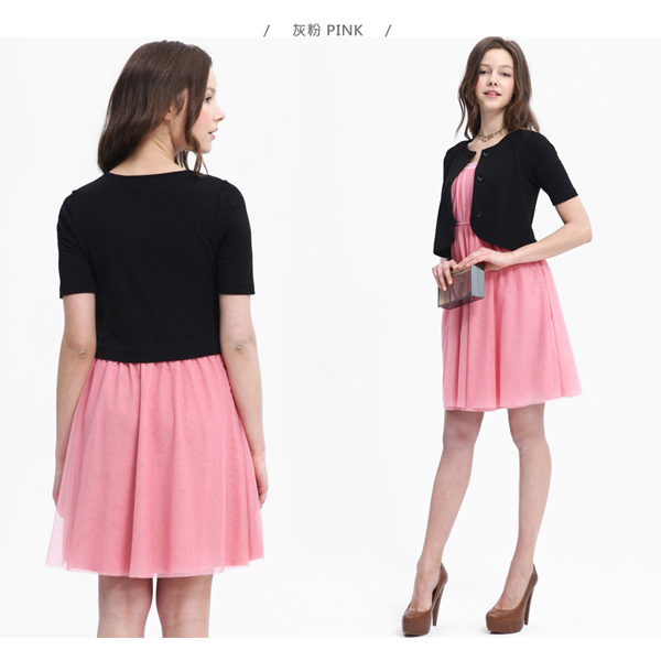 Mamaway 假西裝外套紗紗裙孕婦.哺乳洋裝(共二色)