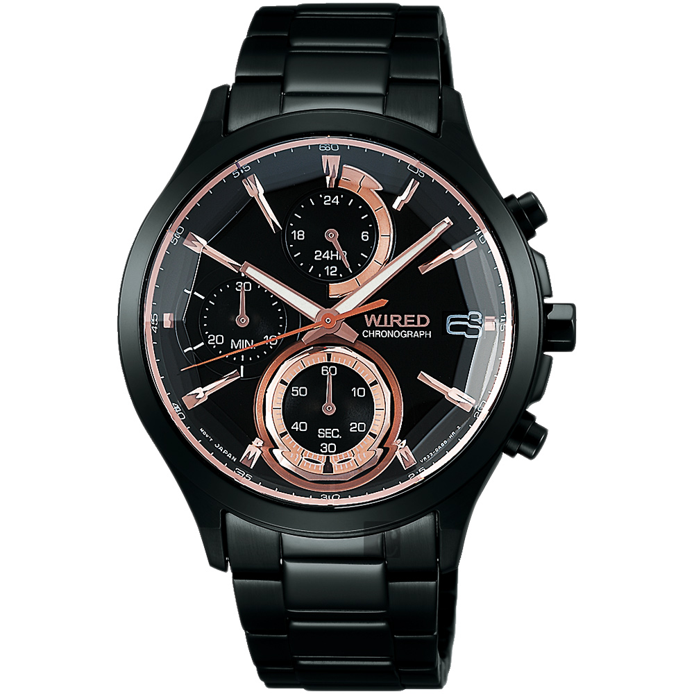 WIRED 東京聖誕限定計時腕錶(AY8011X1)-鍍黑/40mm