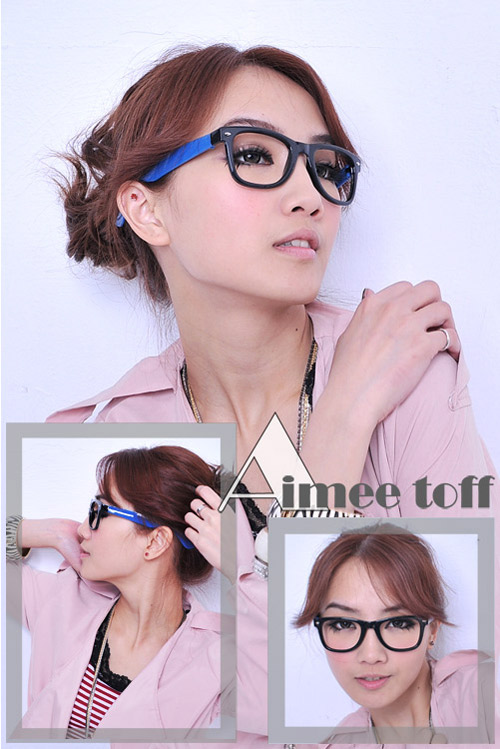 Aimee Toff 普普風原色設計師款膠框眼鏡(藍)