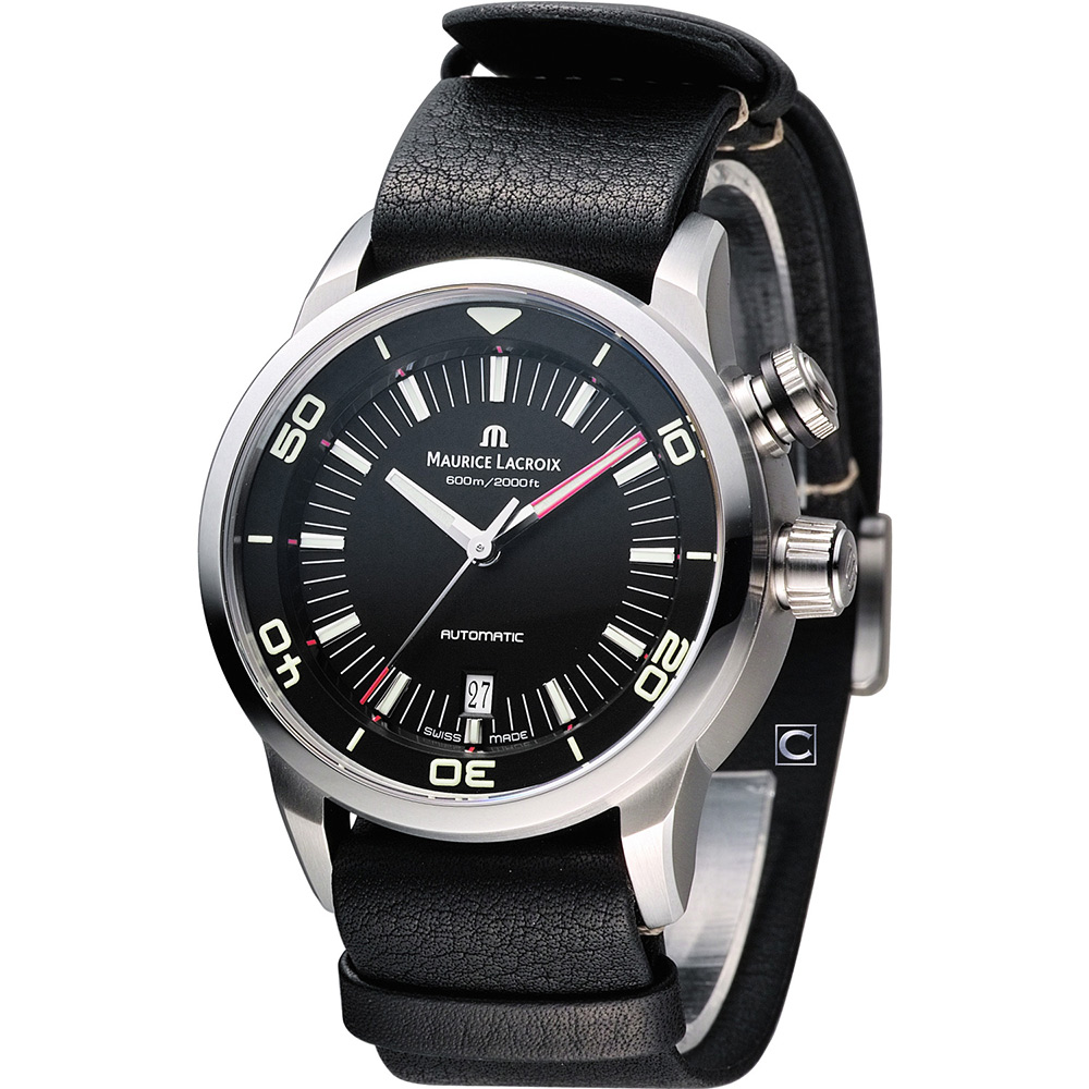 Maurice Lacroix 艾美錶 奔濤系列 S潛水自動機械腕錶-黑/43mm