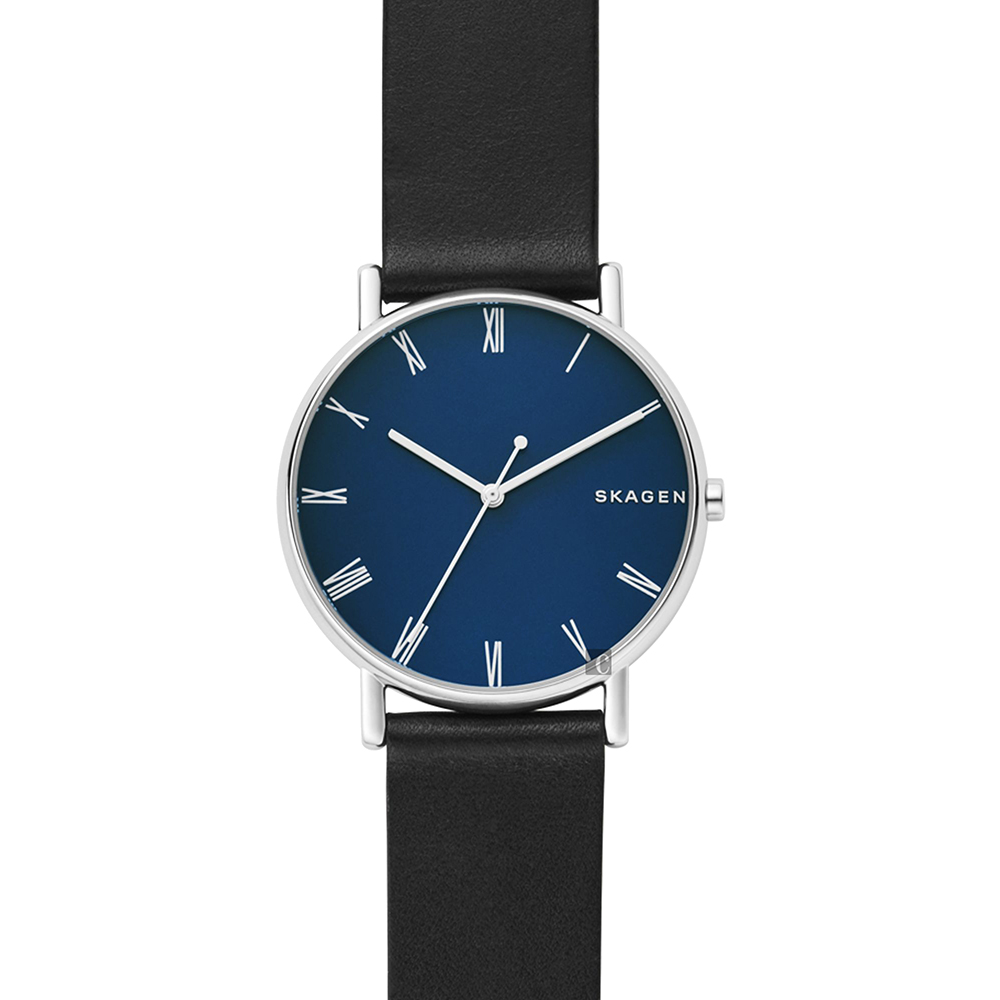 Skagen Signature 北歐羅馬男錶-藍x黑/39mm