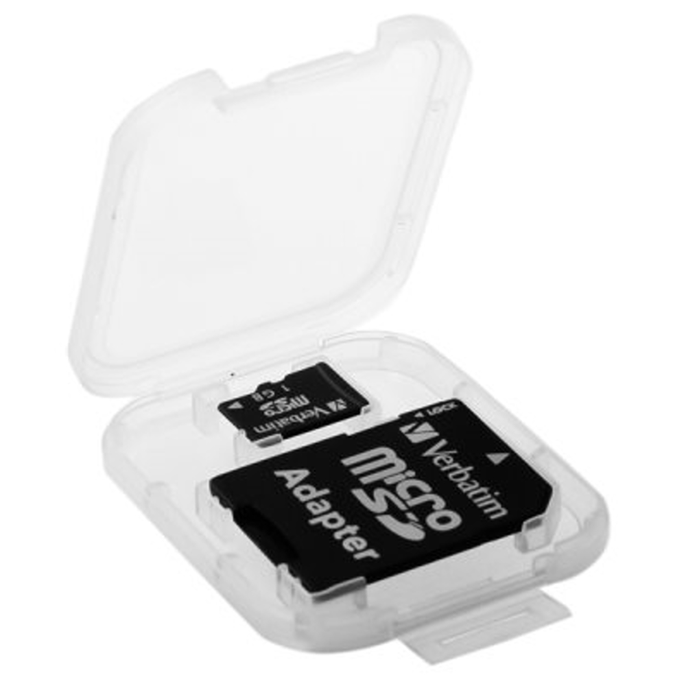 DigiStone優質 MicroSD/SDHC 1片裝記憶卡收納盒/白透明色(10個)