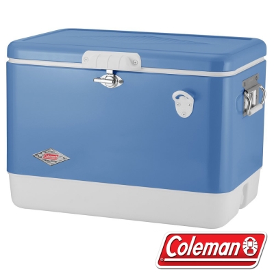 Coleman CM-04937 51L 露營經典鋼甲冰箱/清澈藍 行動冰箱/保冰桶/保冷