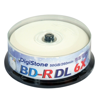 DigiStone 藍光 6X BD-R DL 50GB 光澤亮面 可印 桶裝 ( 100片)