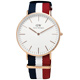 DW Daniel Wellington 時尚美國風尼龍男錶-玫瑰金框x藍白紅/40mm product thumbnail 1