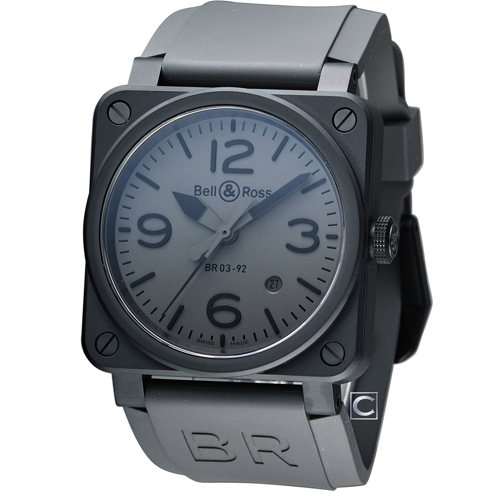 Bell & Ross 飛鷹戰士自動機械腕錶-灰/42mm