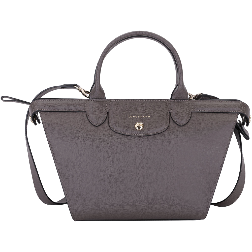 LONGCHAMP Le Pliage Heritage 牛皮兩用提包(小/深灰色)