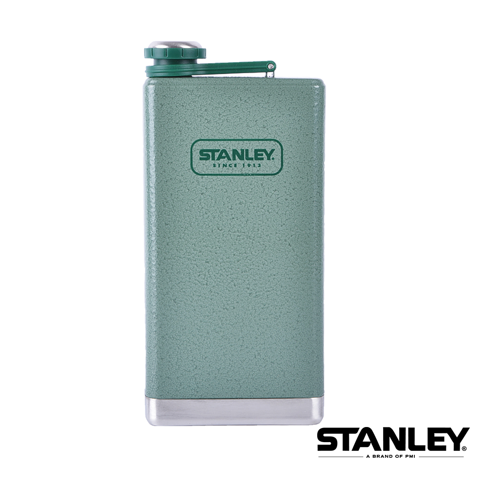 美國Stanley 不鏽鋼保溫瓶 SS Flask經典酒壺 0.35L 錘紋綠