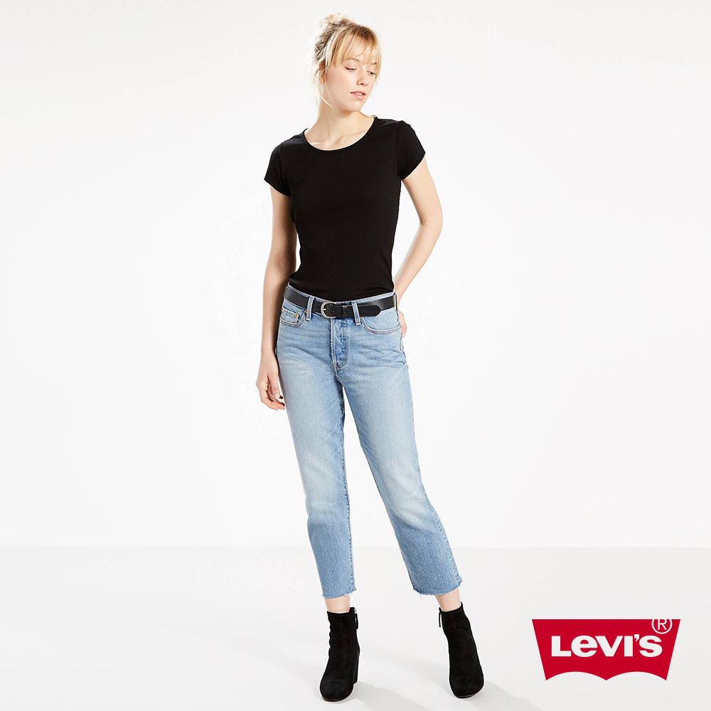 Levis 女款 牛仔褲 高腰 Wedgie 合身直筒 排扣