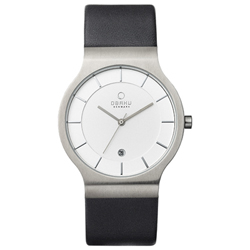 OBAKU 北歐復古極簡超薄腕錶-白/38mm