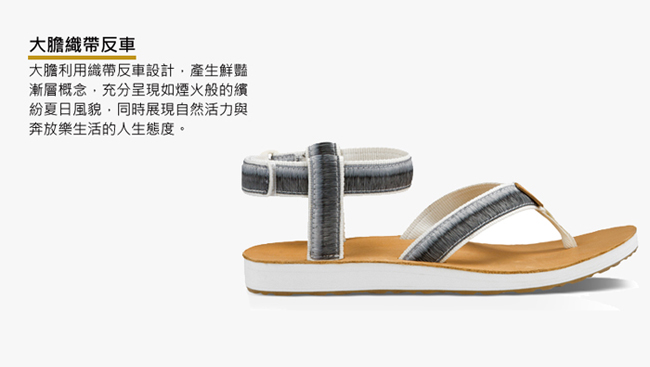 TEVA 美國-女 Original Sandal 經典緹花涼鞋 (漸層灰/白)