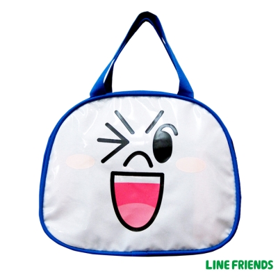 【LINE FRIENDS】造型便當袋(藍_饅頭人)