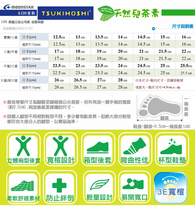 日本月星頂級童鞋 HI系列抗菌款 77S3 黃 (寶寶段)