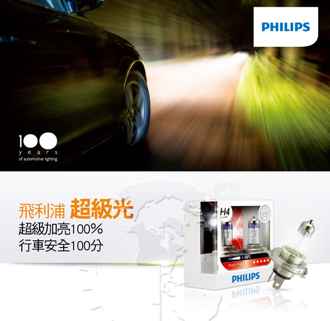 PHILIPS 飛利浦 車燈 超極光XV+亮100%公司貨(H11)-急速配