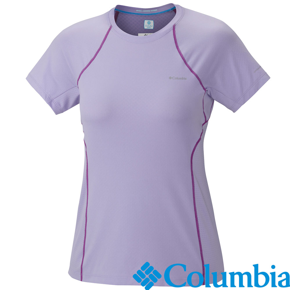 Columbia哥倫比亞-短袖酷涼防曬50快排上衣-女-UAL65530PL