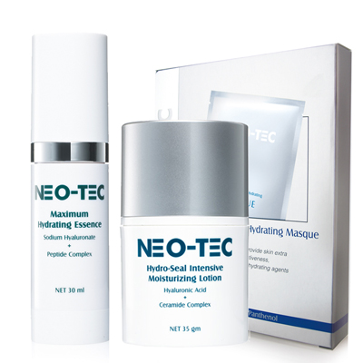 NEO-TEC妮傲絲翠玻尿酸 一年四季補水保濕組(水嫩多月太精華+鎖水保濕精華乳+面膜)